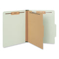 Universal Four-Section Pressboard Classification Folders, 1 Divider, Letter Size, Green, 10/Box