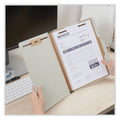 Universal Four-Section Pressboard Classification Folders, 1 Divider, Letter Size, Gray, 10/Box
