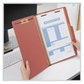 Universal Four-Section Pressboard Classification Folders, 1 Divider, Legal Size, Red, 10/Box