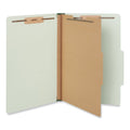Universal Four-Section Pressboard Classification Folders, 1 Divider, Legal Size, Green, 10/Box