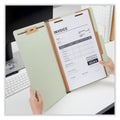 Universal Four-Section Pressboard Classification Folders, 1 Divider, Legal Size, Green, 10/Box
