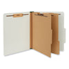 Universal Six--Section Pressboard Classification Folders, 2 Dividers, Letter Size, Gray, 10/Box
