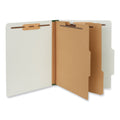 Universal Six--Section Pressboard Classification Folders, 2 Dividers, Letter Size, Gray, 10/Box