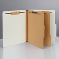 Universal Six--Section Pressboard Classification Folders, 2 Dividers, Letter Size, Gray, 10/Box