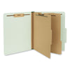 Universal Six--Section Pressboard Classification Folders, 2 Dividers, Letter Size, Gray-Green, 10/Box