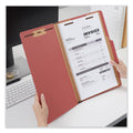 Universal Six--Section Pressboard Classification Folders, 2 Dividers, Legal Size, Red, 10/Box