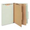 Universal Six--Section Pressboard Classification Folders, 2 Dividers, Legal Size, Green, 10/Box