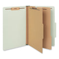 Universal Six--Section Pressboard Classification Folders, 2 Dividers, Legal Size, Green, 10/Box