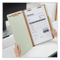Universal Six--Section Pressboard Classification Folders, 2 Dividers, Legal Size, Green, 10/Box