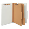 Universal Six--Section Pressboard Classification Folders, 2 Dividers, Legal Size, Gray, 10/Box