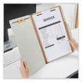 Universal Six--Section Pressboard Classification Folders, 2 Dividers, Legal Size, Gray, 10/Box