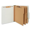 Universal Eight-Section Pressboard Classification Folders, 3 Dividers, Letter Size, Gray, 10/Box