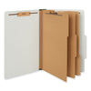Universal Eight-Section Pressboard Classification Folders, 3 Dividers, Legal Size, Gray, 10/Box