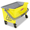 Rubbermaid HYGEN Press Wring Bucket for Microfiber Flat Mops, 43 qt, Yellow