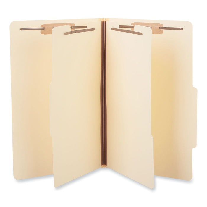 Universal Six-Section Classification Folders, 2 Dividers, 2" Expansion, Legal Size, Manila, 15/Box