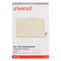 Universal Six-Section Classification Folders, 2 Dividers, 2" Expansion, Legal Size, Manila, 15/Box