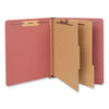 Universal Red Pressboard End Tab Classification Folders, 2 Dividers, Letter Size, Red, 10/Box