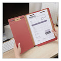 Universal Red Pressboard End Tab Classification Folders, 2 Dividers, Letter Size, Red, 10/Box