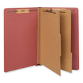 Universal Red Pressboard End Tab Classification Folders, 2 Dividers, Legal Size, Red, 10/Box