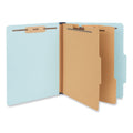 Universal Six-Section Pressboard Classification Folders, 2 Dividers, Letter Size, Light Blue, 20/Box