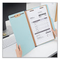 Universal Six-Section Classification Folders, Heavy-Duty Pressboard Cover, 2 Dividers, 2.5" Expansion, Legal Size, Light Blue, 20/Box