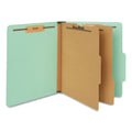 Universal Six-Section Classification Folders, Heavy-Duty Pressboard Cover, 2 Dividers, 2.5" Expansion, Letter Size, Light Green, 20/Bx