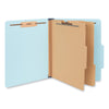 Universal Six-Section Classification Folders, Heavy-Duty Pressboard Cover, 2 Dividers, 2.5" Expansion, Letter Size, Light Blue, 20/Box