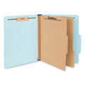 Universal Six-Section Classification Folders, Heavy-Duty Pressboard Cover, 2 Dividers, 2.5" Expansion, Letter Size, Light Blue, 20/Box
