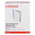 Universal Six-Section Classification Folders, Heavy-Duty Pressboard Cover, 2 Dividers, 2.5" Expansion, Letter Size, Light Blue, 20/Box