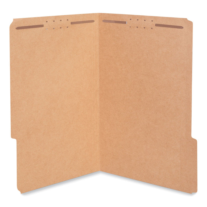 Universal Reinforced Top Tab Fastener Folders, 2 Fasteners, Legal Size, Brown Kraft Exterior, 50/Box