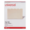 Universal Top Tab File Folders, 1/5-Cut Tabs: Assorted, Letter Size, 0.75" Expansion, Manila, 100/Box
