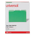 Universal Interior File Folders, 1/3-Cut Tabs: Assorted, Letter Size, 11-pt Stock, Green, 100/Box