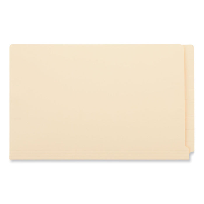 Universal Reinforced End Tab Fastener Folders, 2 Fasteners, Legal Size, Manila Exterior, 50/Box