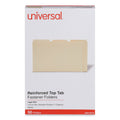 Universal Reinforced Top Tab Fastener Folders, 1 Fastener, Legal Size, Manila Exterior, 50/Box