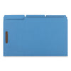 Universal Deluxe Reinforced Top Tab Fastener Folders, 2 Fasteners, Legal Size, Blue Exterior, 50/Box