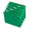 Universal Deluxe Bright Color Hanging File Folders, Letter Size, 1/5-Cut Tabs, Bright Green, 25/Box