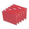 Universal Deluxe Bright Color Hanging File Folders, Letter Size, 1/5-Cut Tabs, Red, 25/Box