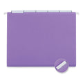 Universal Deluxe Bright Color Hanging File Folders, Letter Size, 1/5-Cut Tabs, Violet, 25/Box