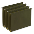 Universal Box Bottom Hanging File Folders, 2" Capacity, Letter Size, 1/5-Cut Tabs, Standard Green, 25/Box