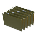 Universal Box Bottom Hanging File Folders, 2" Capacity, Legal Size, 1/5-Cut Tabs, Standard Green, 25/Box
