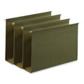 Universal Box Bottom Hanging File Folders, 3" Capacity, Legal Size, 1/5-Cut Tabs, Standard Green, 25/Box
