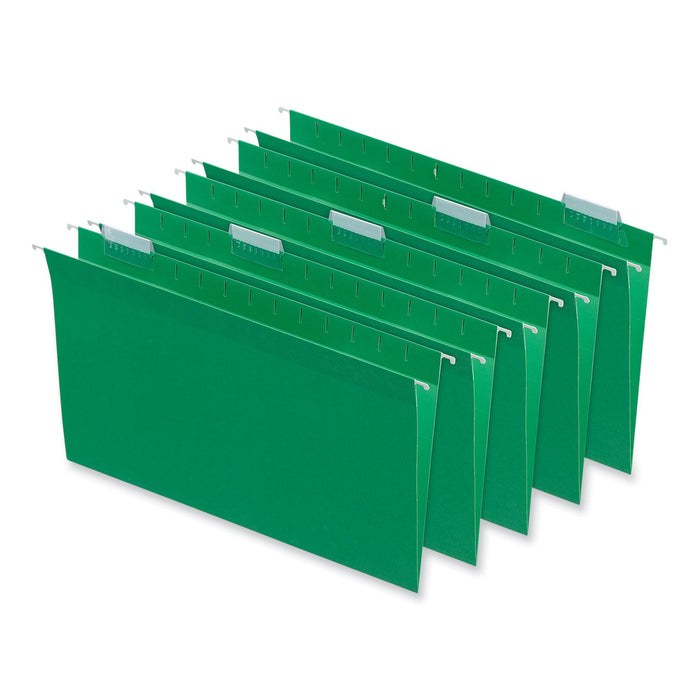 Universal Deluxe Bright Color Hanging File Folders, Legal Size, 1/5-Cut Tabs, Bright Green, 25/Box