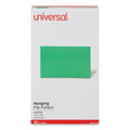 Universal Deluxe Bright Color Hanging File Folders, Legal Size, 1/5-Cut Tabs, Bright Green, 25/Box