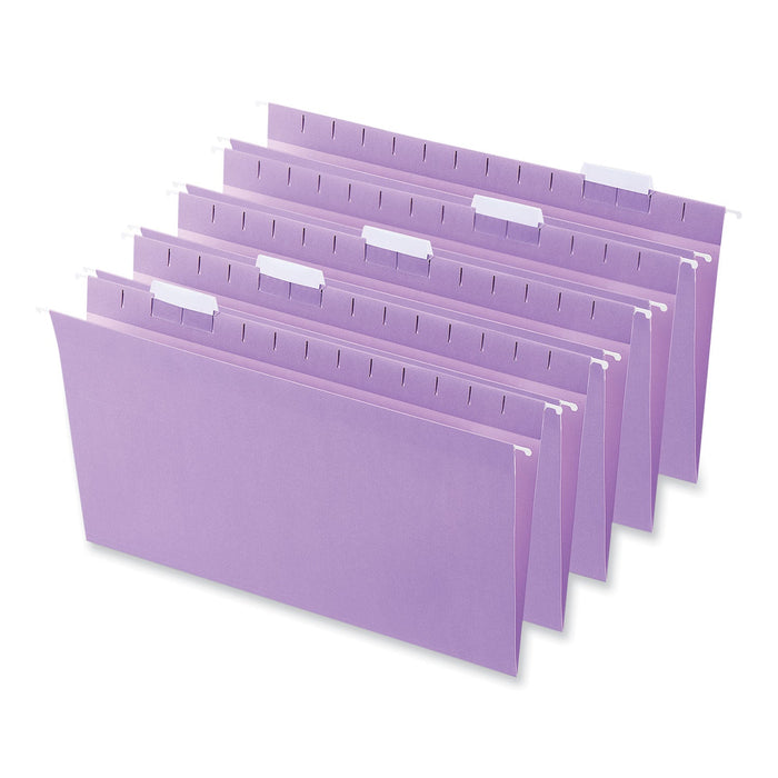 Universal Deluxe Bright Color Hanging File Folders, Legal Size, 1/5-Cut Tabs, Violet, 25/Box