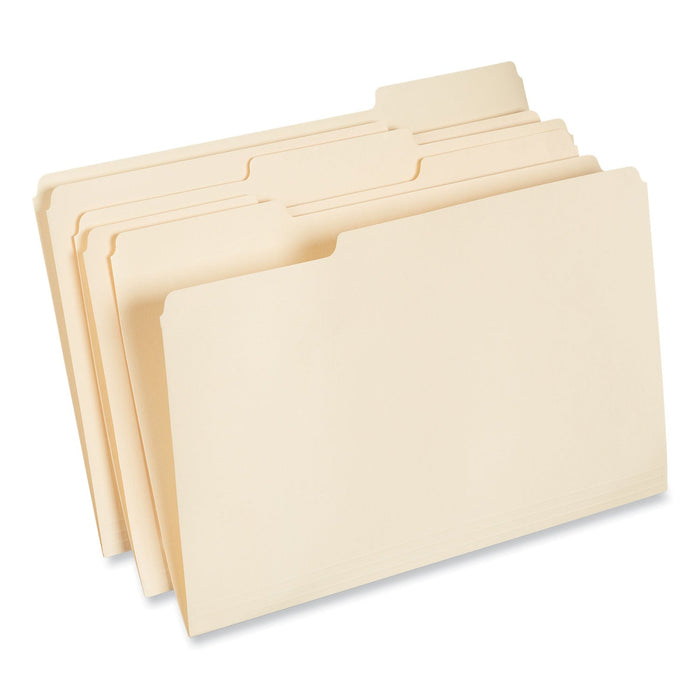 Universal Top Tab File Folders, 1/3-Cut Tabs: Assorted, Legal Size, 0.75" Expansion, Manila, 100/Box