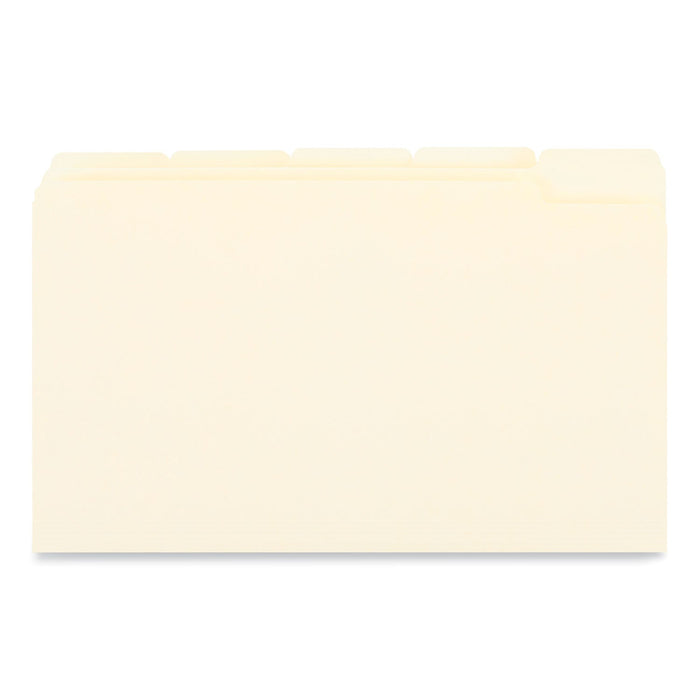 Universal Top Tab File Folders, 1/5-Cut Tabs: Assorted, Legal Size, 0.75" Expansion, Manila, 100/Box