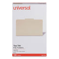 Universal Top Tab File Folders, 1/3-Cut Tabs: Center Position, Legal Size, 0.75" Expansion, Manila, 100/Box