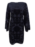 Jessica Howard Plus Size Bell-Sleeve Velvet Intarsia Dress by Vanessa Jane