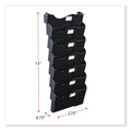 Universal Grande Central Filing System, 7 Sections, Legal/Letter Size, Wall Mount, 16" x 4.75" x 38.25", Black, 7/Pack