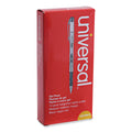 Universal Gel Pen, Stick, Medium 0.7 mm, Black Ink, Silver/Black Barrel, Dozen